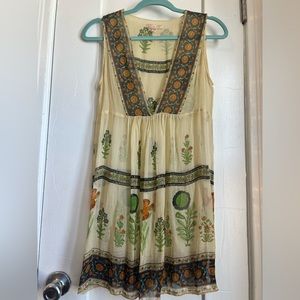 Lux / Urban Outfitters - 100% Silk Sheer floral Sleeveless Tunic (m)